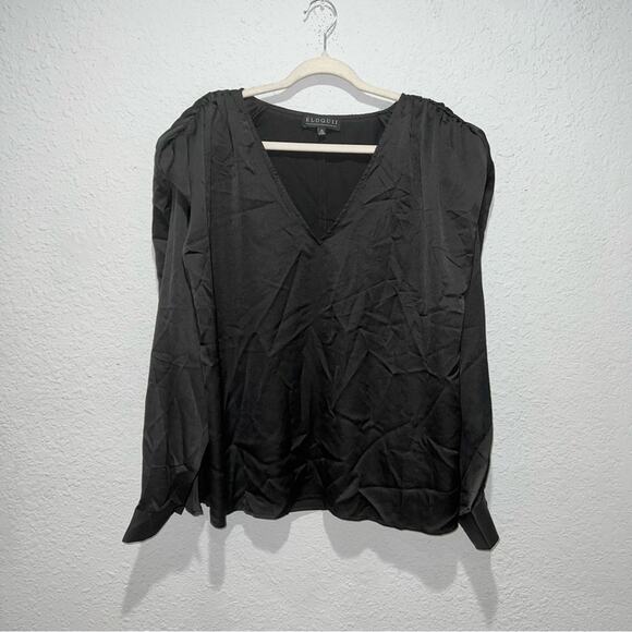 Eloquii Draped Shoulder V-Neck Blouse - Picture 3 of 7
